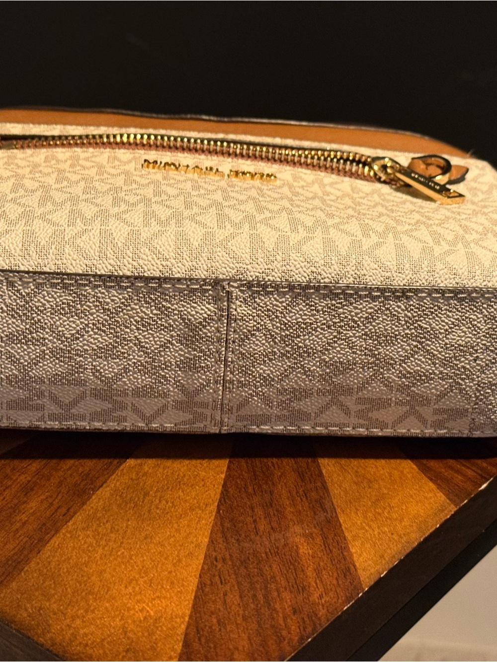 Michael Kors Beige and Brown MK Logo Crossbody Bag - Picture 5 of 7